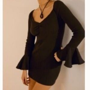 Free People Black Long Sleeve Dress